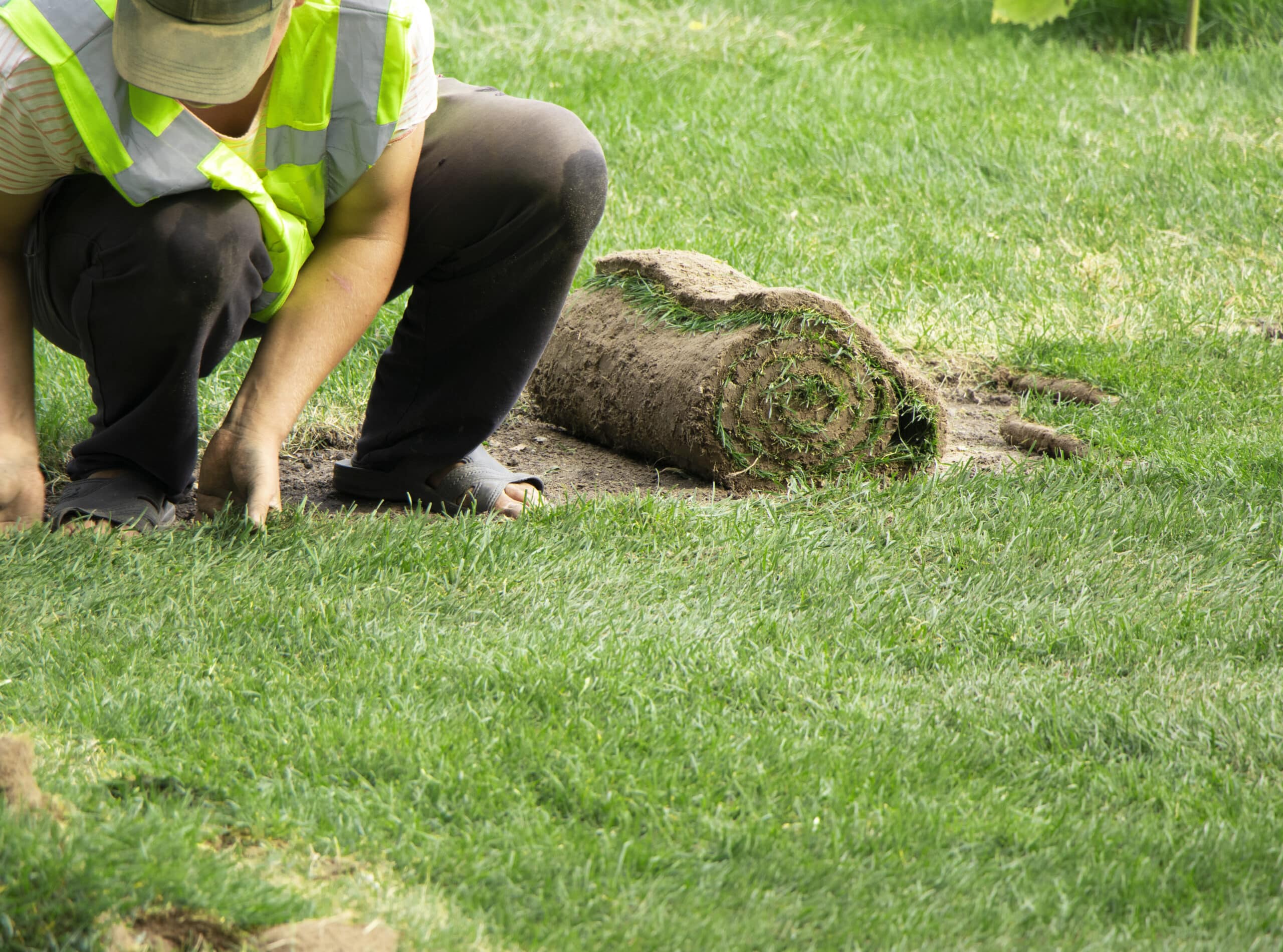 grass-mowing-lawn-background-blurred-worker-is-laying-lawn-fresh-grass